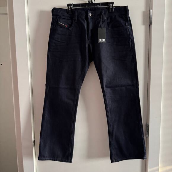 New Diesel Zatiny Bootcut Denim Jeans Dark Blue Rinse Button Fly US Sz 36x30 - Picture 1 of 13